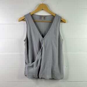 BANANA REPUBLIC Gray V Neck Sleeveless Tank Top Blouse Shirt Size Medium